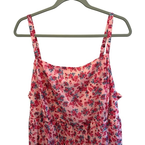Pink Floral Sleeveless Sundress Maxi With Adjustable Straps Back NWT Size 4 - Picture 2 of 7